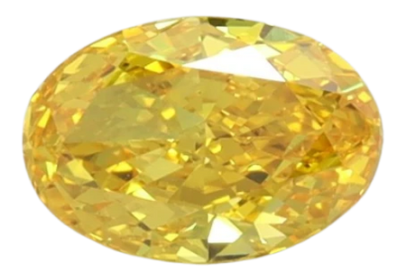 0.53 Carat Yellow VS2 Oval Lab Diamond