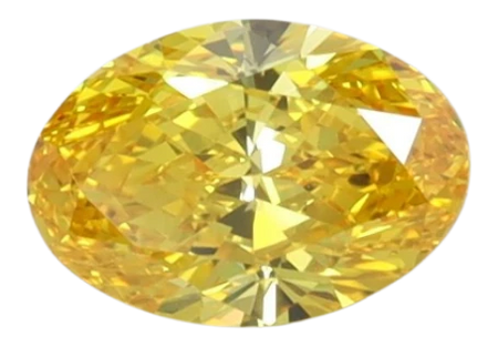 0.56 Carat Yellow VS1 Oval Lab Diamond