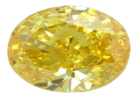 0.56 Carat Yellow VS1 Oval Lab Diamond