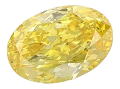 0.7 Carat Yellow VVS2 Oval Lab Diamond