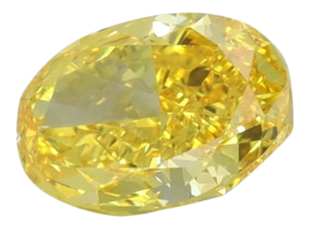 0.85 Carat Yellow VVS1 Oval Lab Diamond