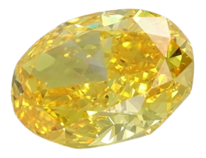 0.87 Carat Yellow VVS2 Oval Lab Diamond