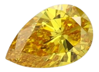 0.4 Carat Yellow VVS2 Pear Lab Diamond