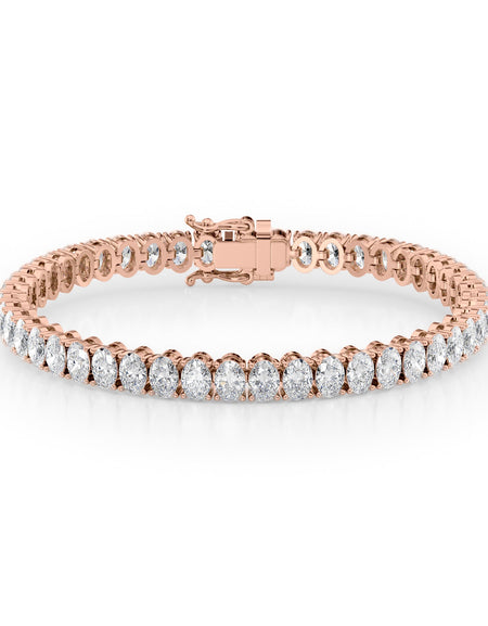 Oval Tennis Bracelet 14.0tcw RG