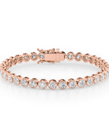 Bezel Tennis Bracelet 6.5tcw RG