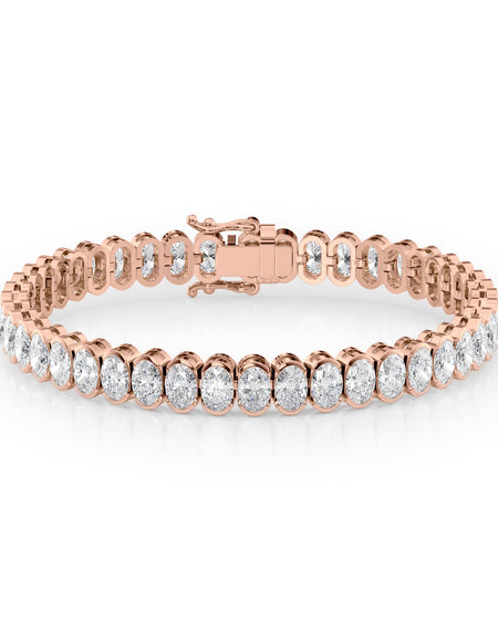 Oval Bezel Tennis Bracelet 16.0tcw RG