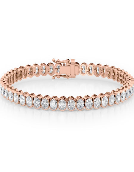 Oval Bezel Tennis Bracelet 11.0tcw RG