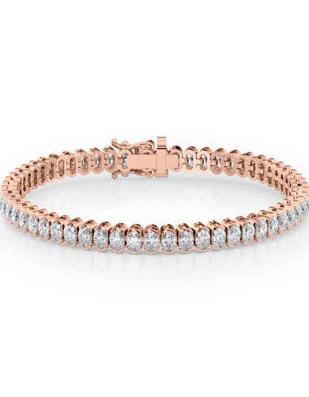 Oval Bezel Tennis Bracelet 8.0tcw RG