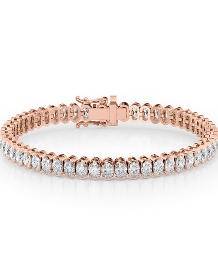 Oval Bezel Tennis Bracelet 10.0tcw RG
