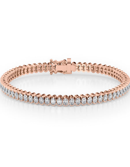Oval Bezel Tennis Bracelet 6.5tcw RG