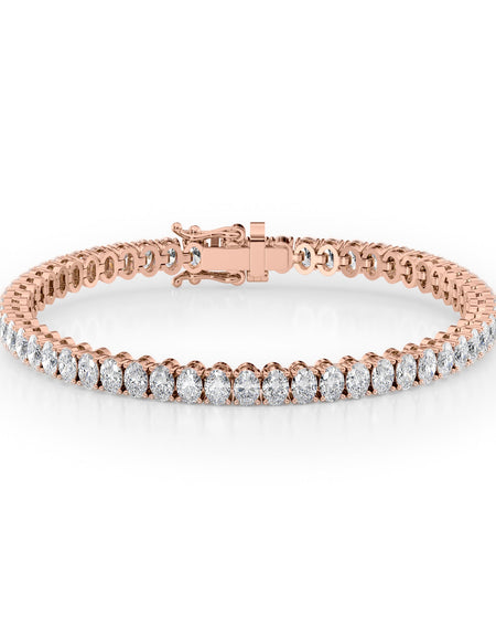 Oval Tennis Bracelet 10.0tcw RG