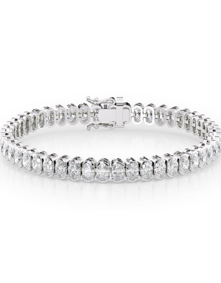 Oval Bezel Tennis Bracelet 11.0tcw WG