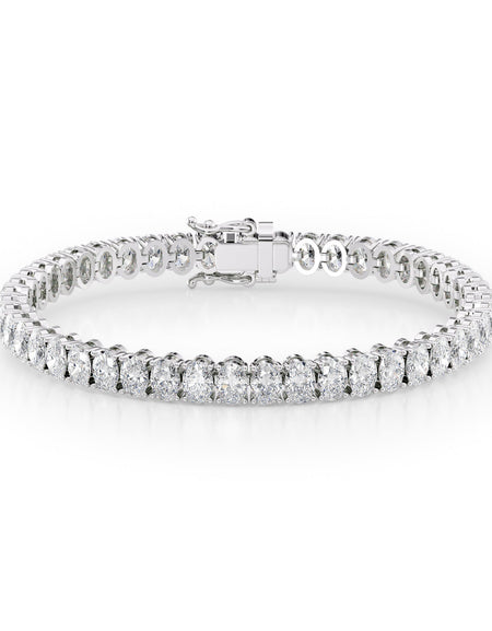 Oval Tennis Bracelet 14.0tcw WG