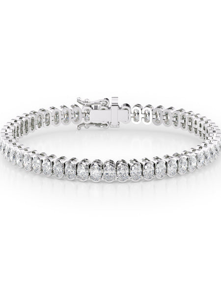 Oval Bezel Tennis Bracelet 10.0tcw WG