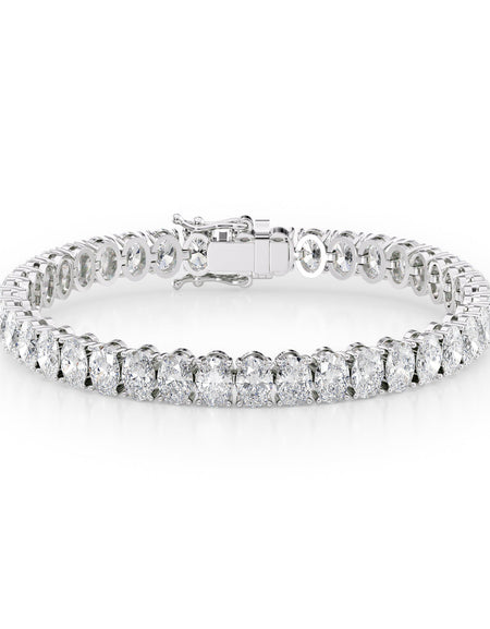 Oval Tennis Bracelet 18.0tcw WG
