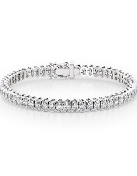 Oval Bezel Tennis Bracelet 8.0tcw WG