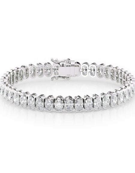 Oval Bezel Tennis Bracelet 16.0tcw WG