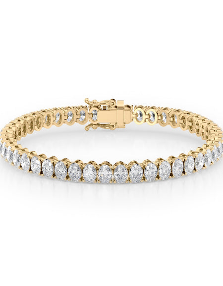 Oval Tennis Bracelet 14.0tcw YG