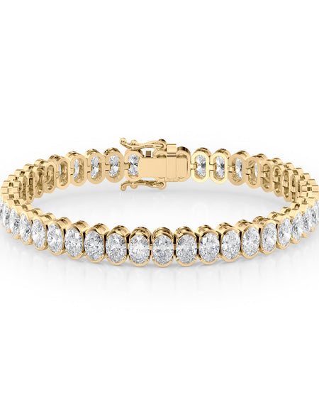 Oval Bezel Tennis Bracelet 16.0tcw YG