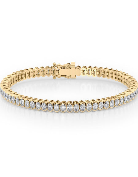 Oval Bezel Tennis Bracelet 6.5tcw YG
