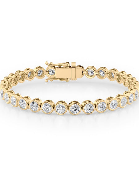 Bezel Tennis Bracelet 8.5tcw YG