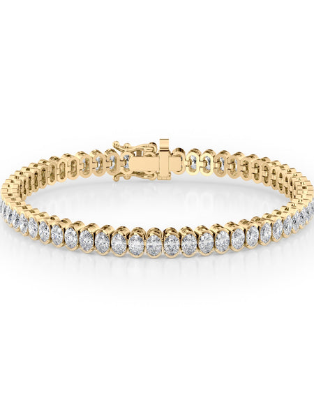 Oval Bezel Tennis Bracelet 8.0tcw YG