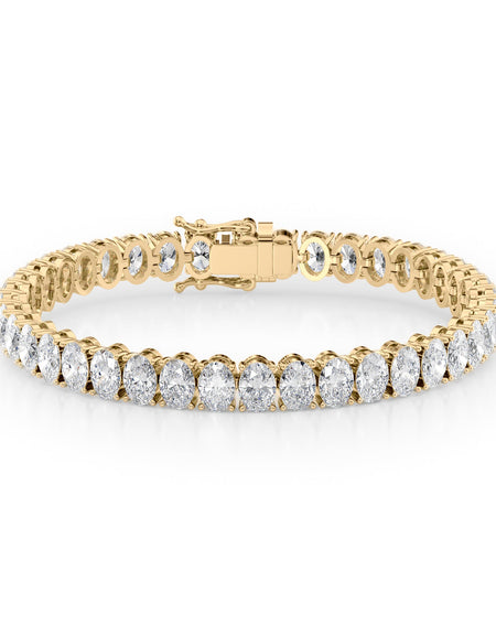 Oval Tennis Bracelet 18.0tcw YG