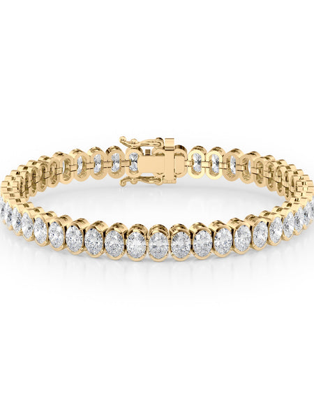 Oval Bezel Tennis Bracelet 14.0tcw YG