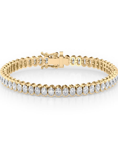 Oval Bezel Tennis Bracelet 10.0tcw YG