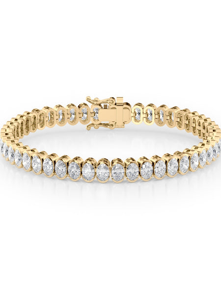 Oval Bezel Tennis Bracelet 11.0tcw YG