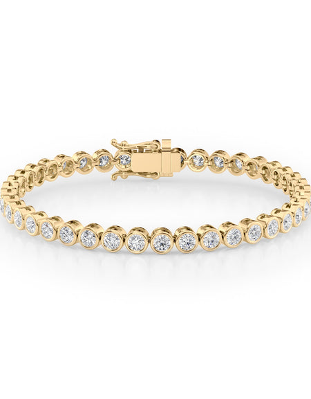 Bezel Tennis Bracelet 5.5tcw YG