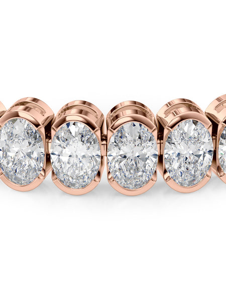 Oval Bezel Tennis Bracelet 16.0tcw RG