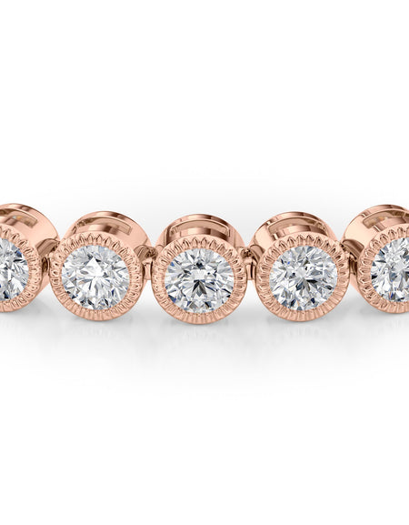 Round Beaded Bezel Tennis Bracelet 4.0tcw RG