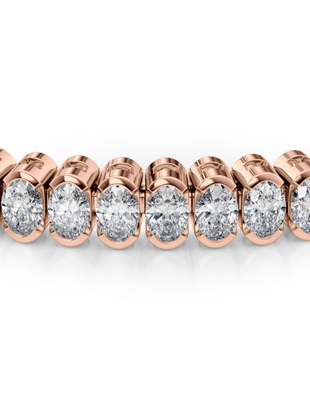 Oval Bezel Tennis Bracelet 6.5tcw RG