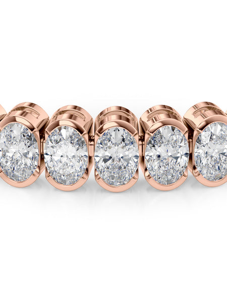 Oval Bezel Tennis Bracelet 11.0tcw RG