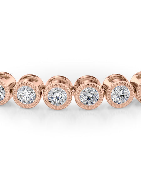 Round Beaded Bezel Tennis Bracelet 2.5tcw RG
