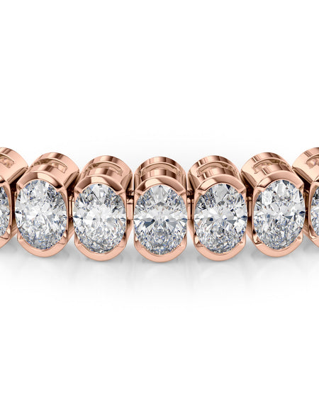 Oval Bezel Tennis Bracelet 8.0tcw RG
