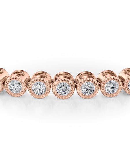Round Beaded Bezel Tennis Bracelet 1.5tcw RG