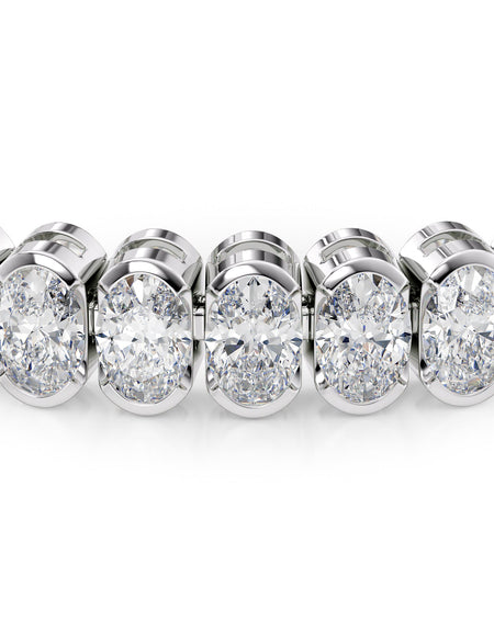 Oval Bezel Tennis Bracelet 11.0tcw WG