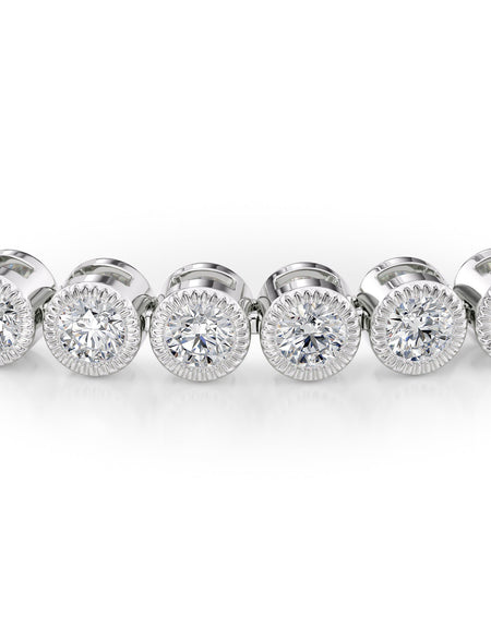 Round Beaded Bezel Tennis Bracelet 2.5tcw WG