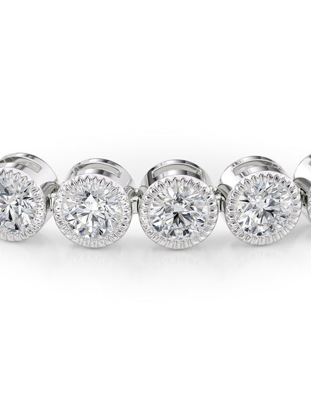 Round Beaded Bezel Tennis Bracelet 5.5tcw WG