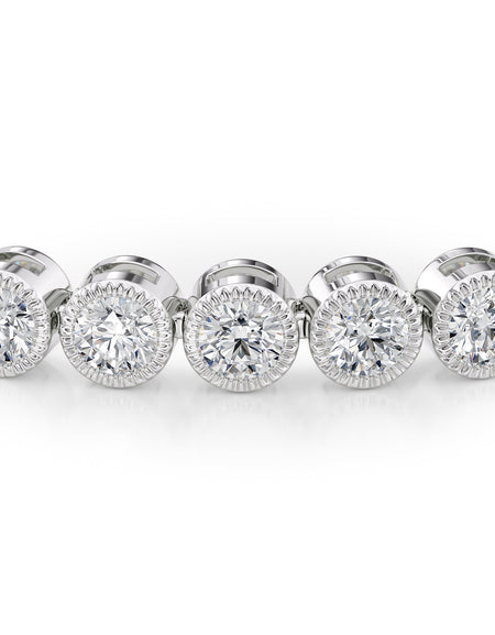 Round Beaded Bezel Tennis Bracelet 4.0tcw WG