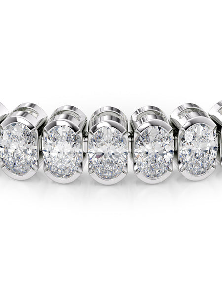 Oval Bezel Tennis Bracelet 10.0tcw WG