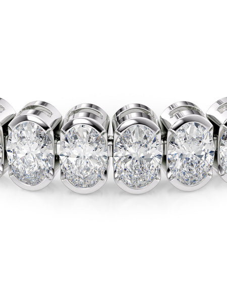 Oval Bezel Tennis Bracelet 14.0tcw WG