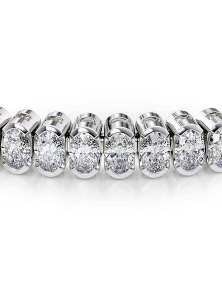 Oval Bezel Tennis Bracelet 6.5tcw WG