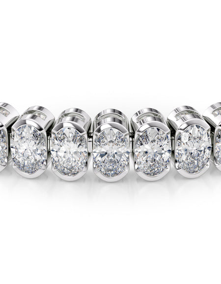 Oval Bezel Tennis Bracelet 8.0tcw WG
