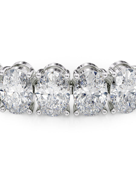 Oval Tennis Bracelet 18.0tcw WG