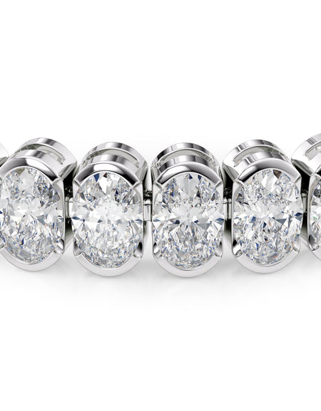 Oval Bezel Tennis Bracelet 16.0tcw WG