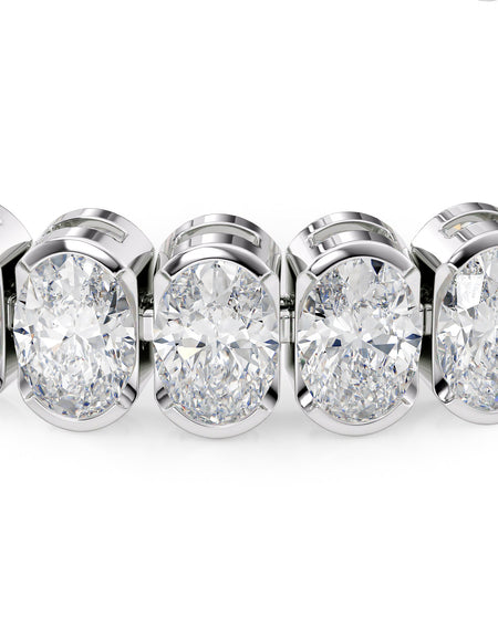 Oval Bezel Tennis Bracelet 18.0tcw WG