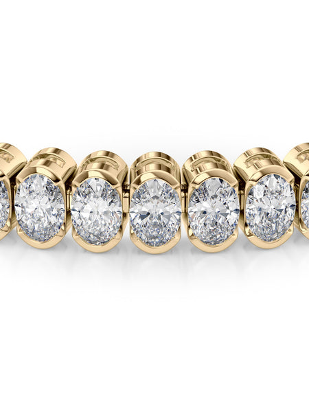 Oval Bezel Tennis Bracelet 8.0tcw YG